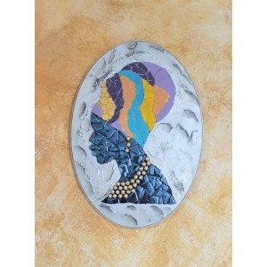 Dekoratif Pano 18 -Seramik Mozaik Afrika Kadın